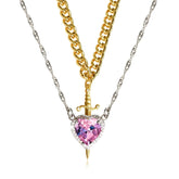 Nightlit Broken Vows Collection - Gold Sword & Rose Diamond(Silver)